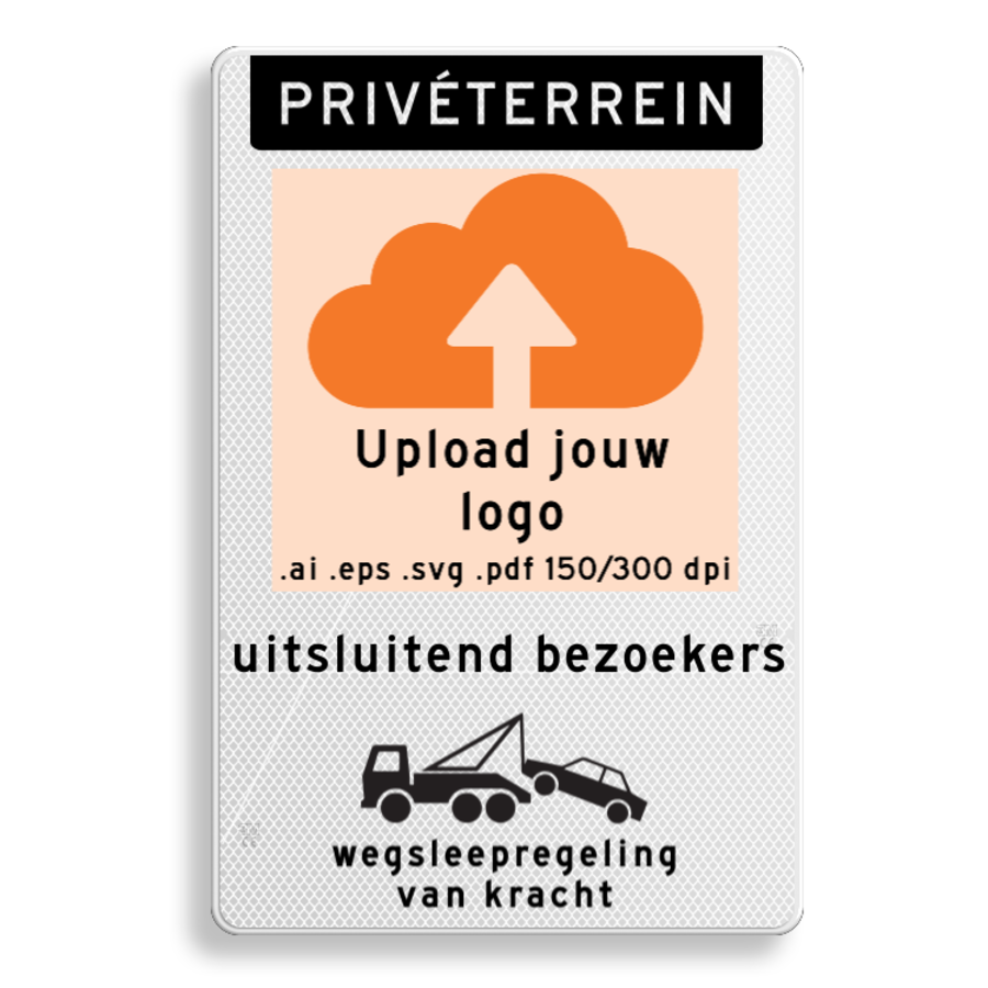 Traffic sign on private property - own logo - own text - towing arrangement Traffic sign on private property - own logo - own text - towing arrangement
