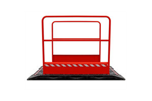 Kunststof loopbrug incl. leuningen - rood