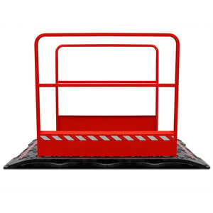 Kunststof loopbrug incl. leuningen - rood