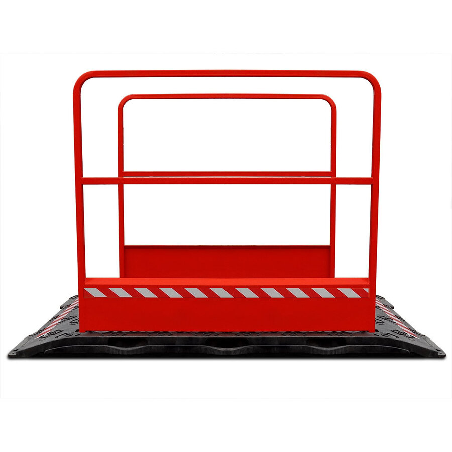 Plastic walkway incl. handrails - red Plastic walkway incl. handrails - red