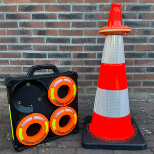 JD TRAFFIC Traffic Cone LED Flares orange - smart sequential - set with 8 pieces