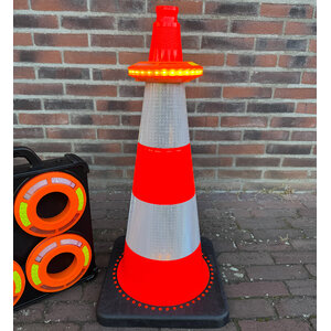 JD TRAFFIC Traffic Cone LED Flares orange - smart sequential - set with 8 pieces