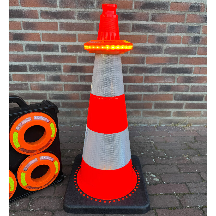 JD TRAFFIC Traffic Cone LED Flares orange - smart sequential - set with 8 pieces