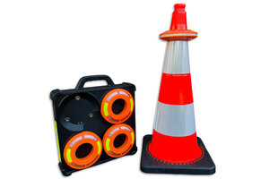 JD TRAFFIC Traffic Cone LED Flares orange - smart sequential - set with 8 pieces Traffic Cone LED Flares orange - smart sequential - set with 8 pieces