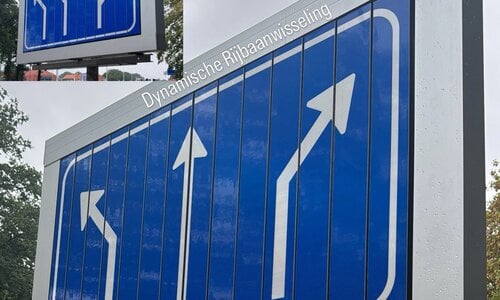 Kantelwalsborden voor Dynamische Rijbaanwisseling