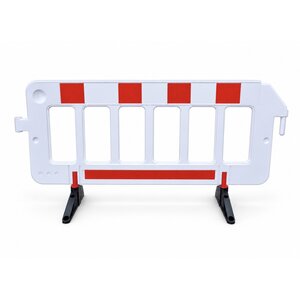 White Plastic Safety Barrier with Red Reflective Markings JD White Plastic Safety Barrier with Red Reflective Markings
