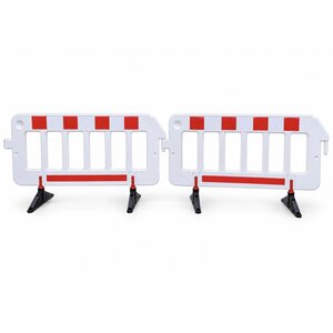 White Plastic Safety Barrier with Red Reflective Markings JD White Plastic Safety Barrier with Red Reflective Markings