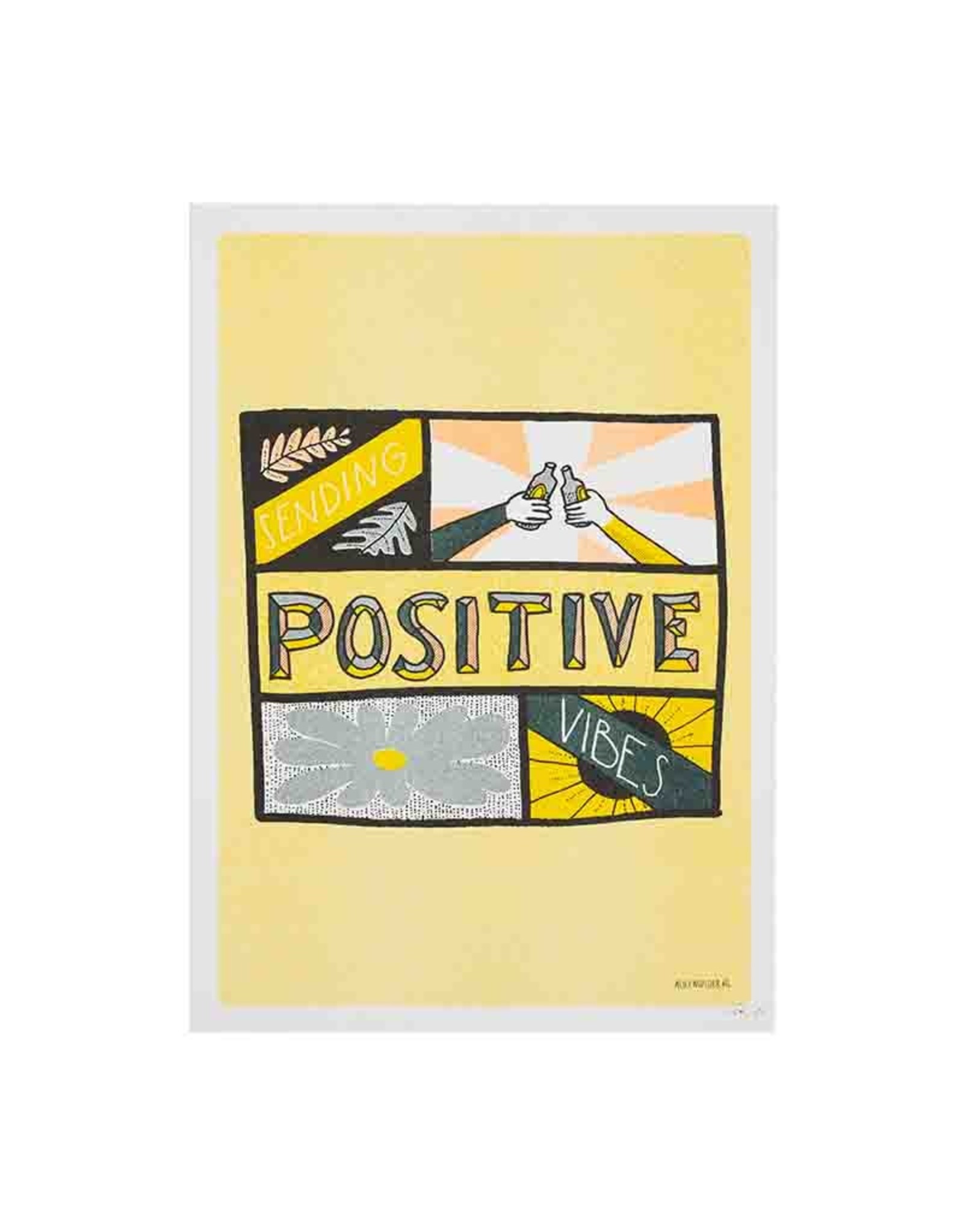 Alice Mulder Alice Mulder - Sending Positive Vibes, Riso Print A4