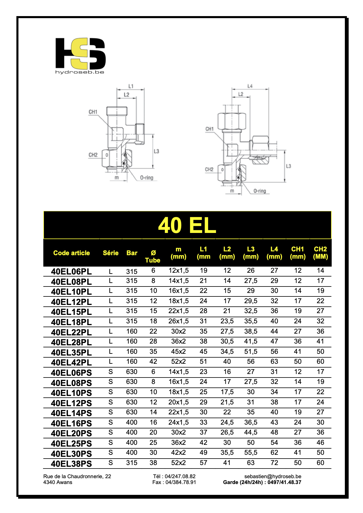 EL renversé orientable forme L