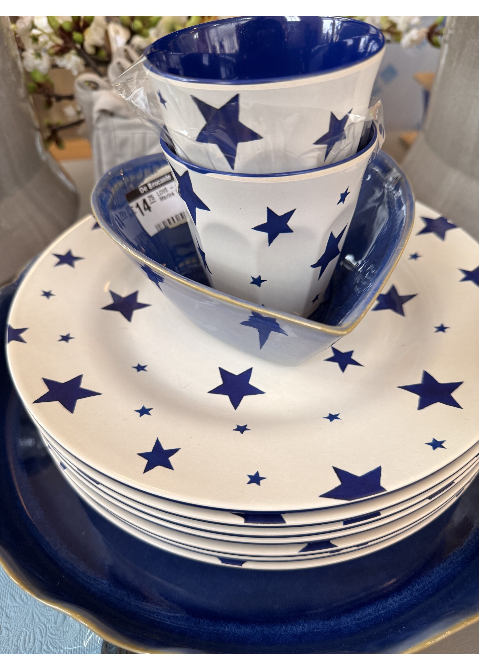 Emma, Blue star Melamine, Plate