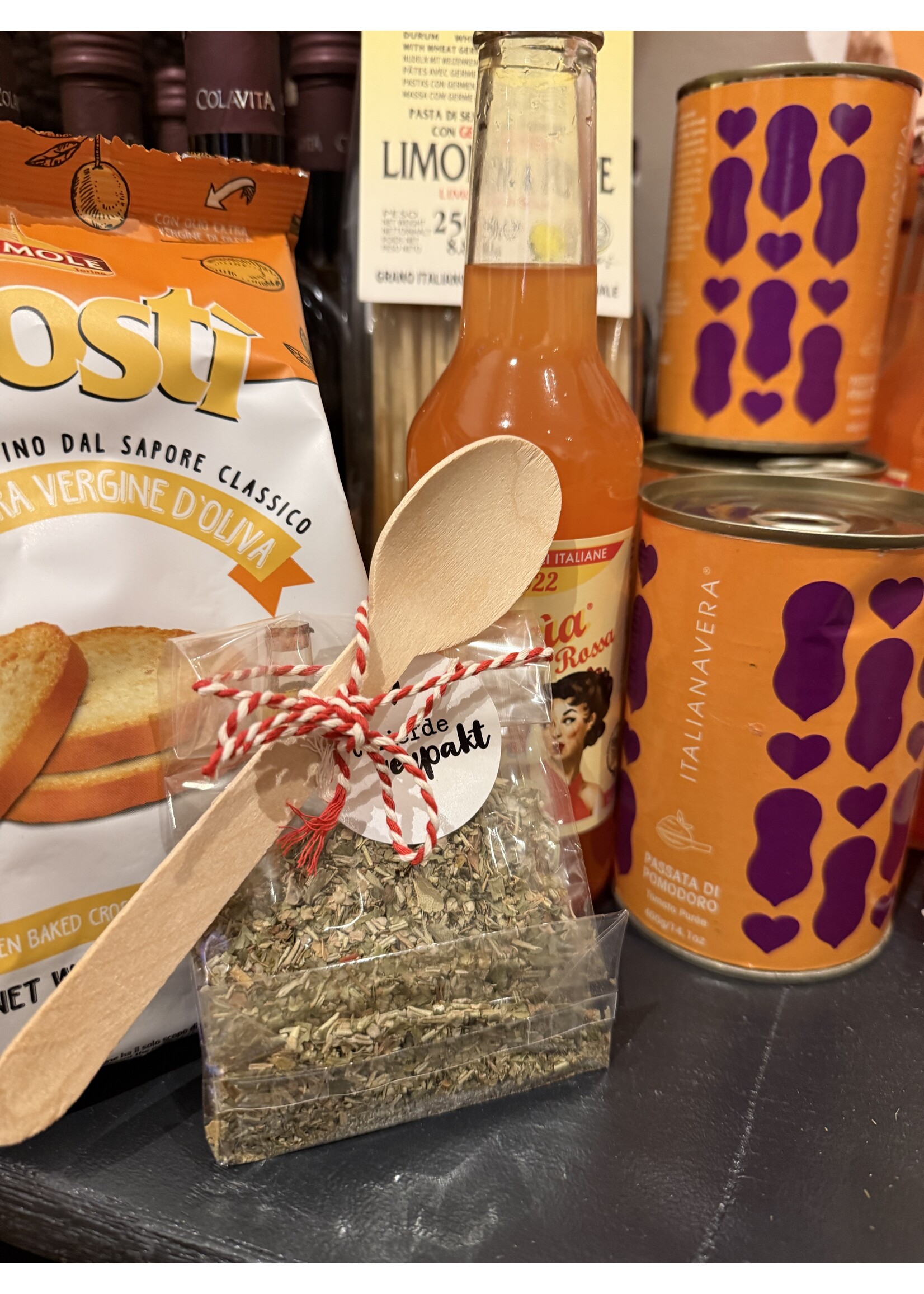 Cadeau pakket, balsamico oranje met ovenschaal