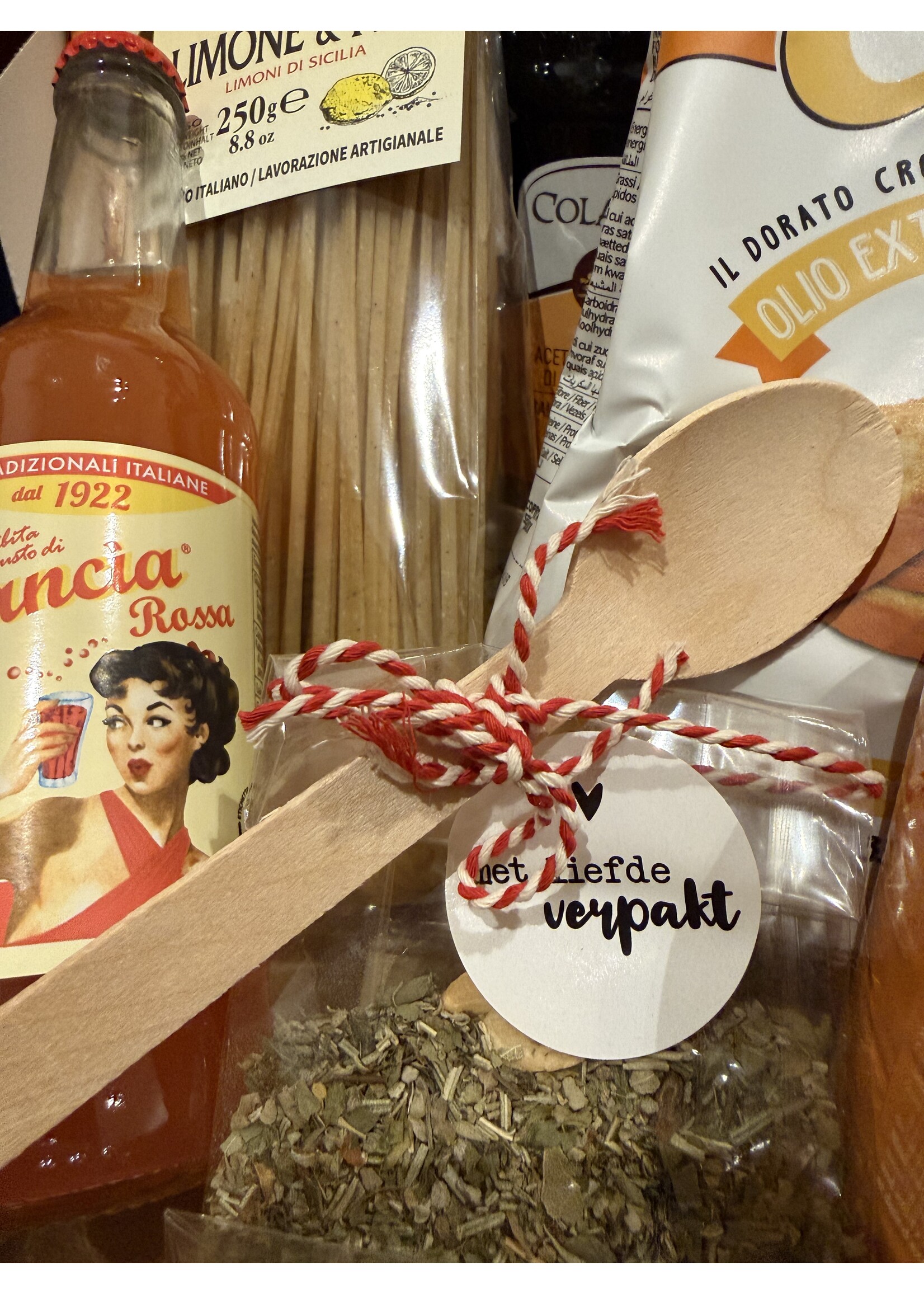 Cadeau pakket, balsamico oranje met ovenschaal