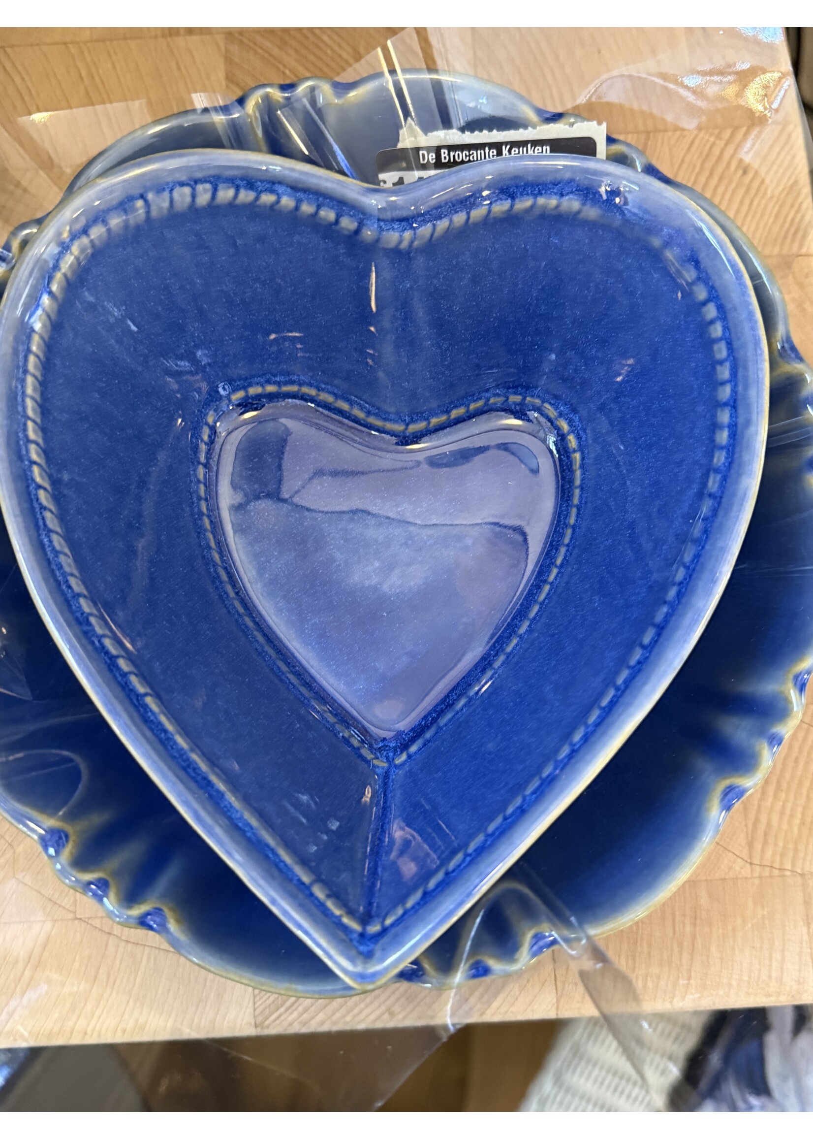 Love, Ovenschaal - Hart Ecume Marine 16x6.5