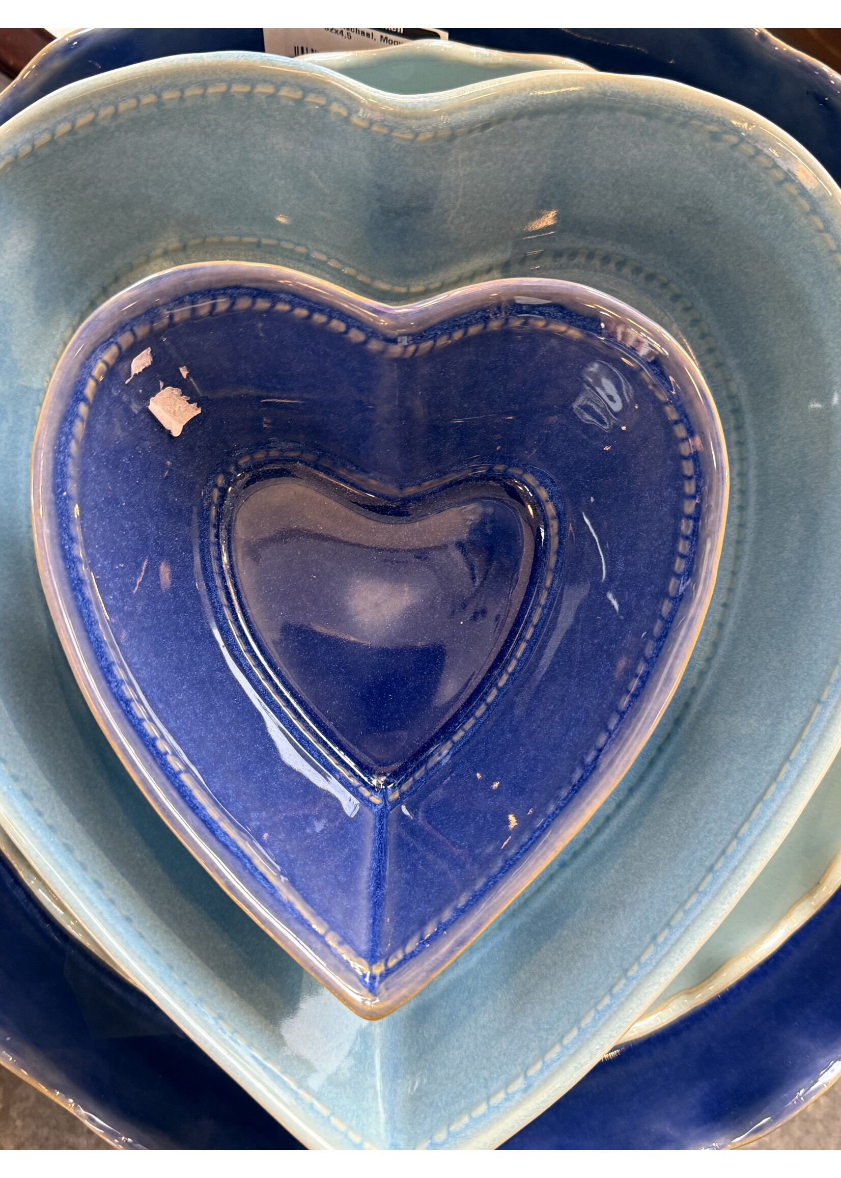 Ovenschaal, Love - Hart blue lagoon 25x7.5