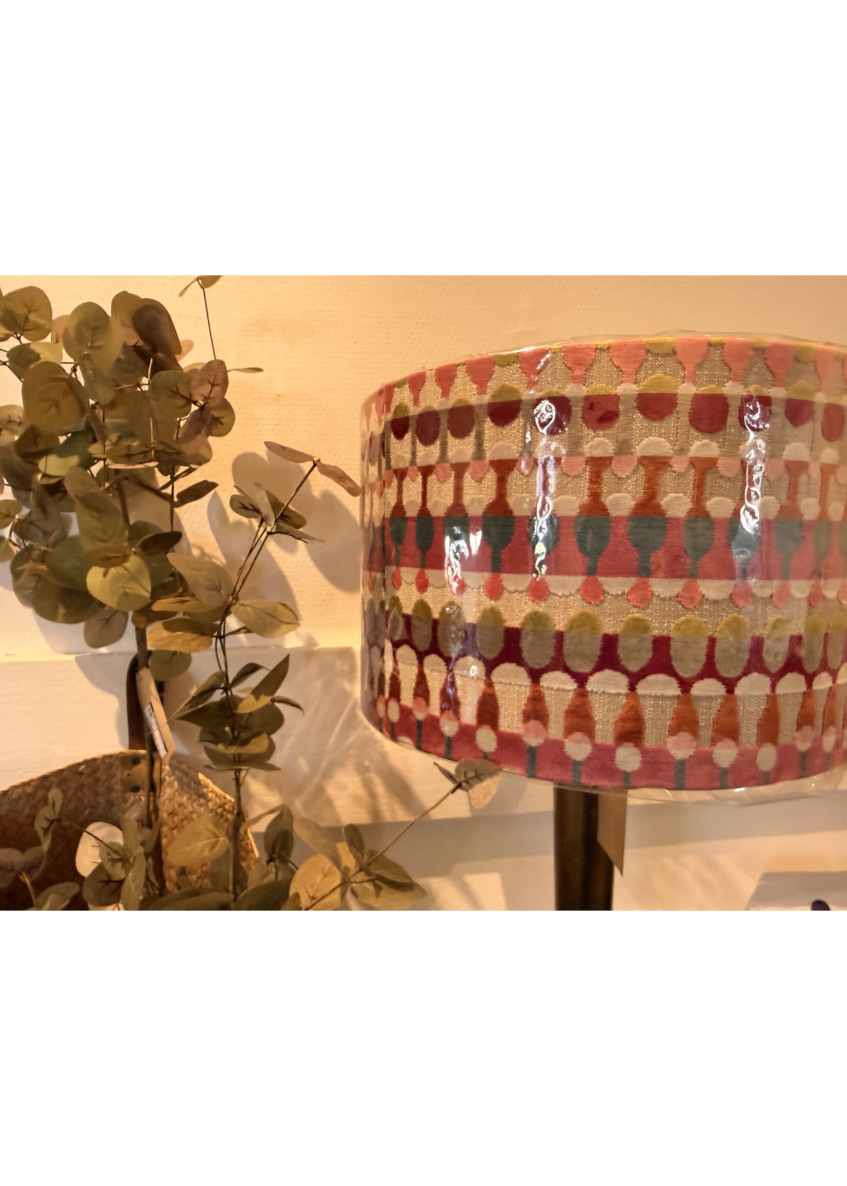 Lampenkap, Magenta On gold, 35x35x22