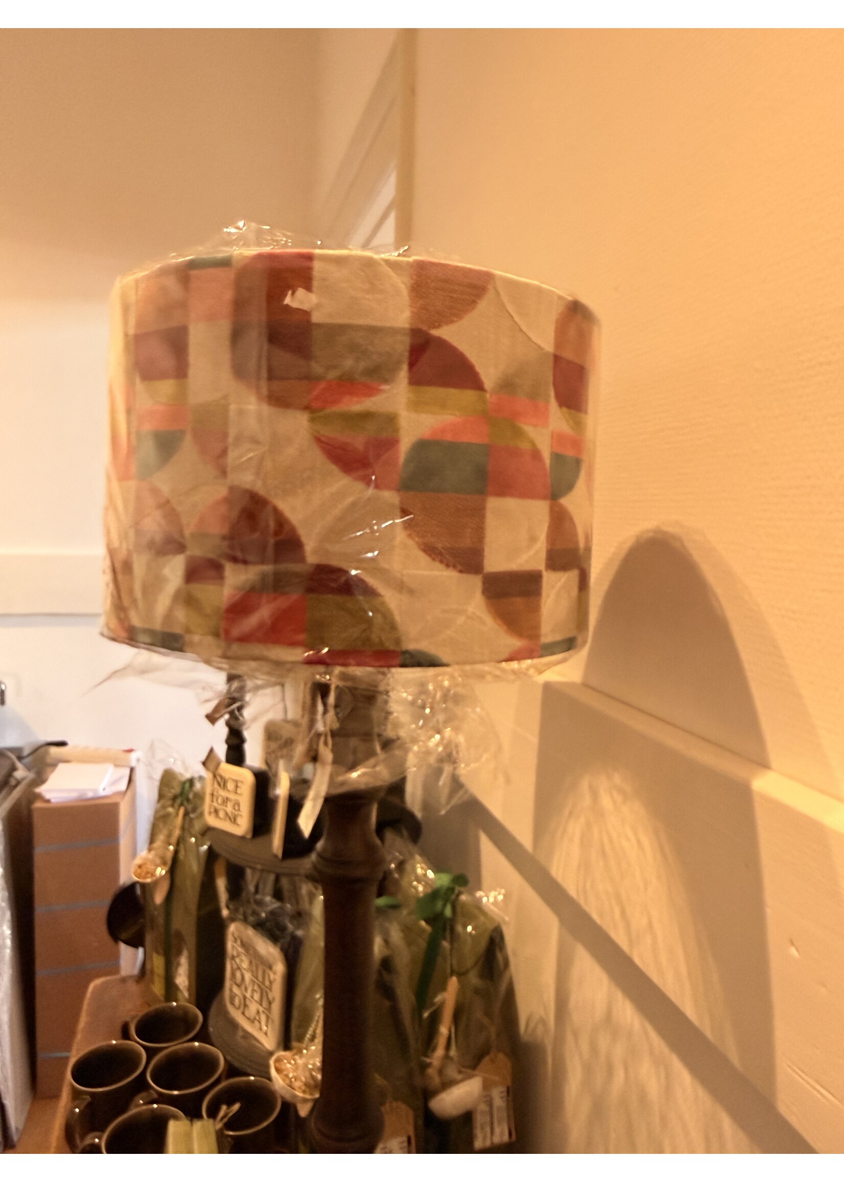 Lampenkap, Magenta On gold 35x35x22, ORP02-CI35