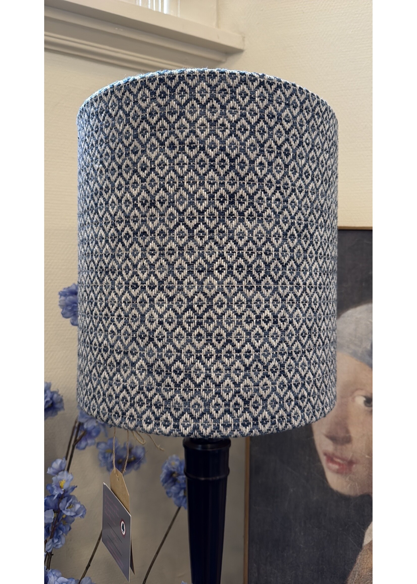Lampen Compleet, handgemaakt, blauw wiebertje met kap