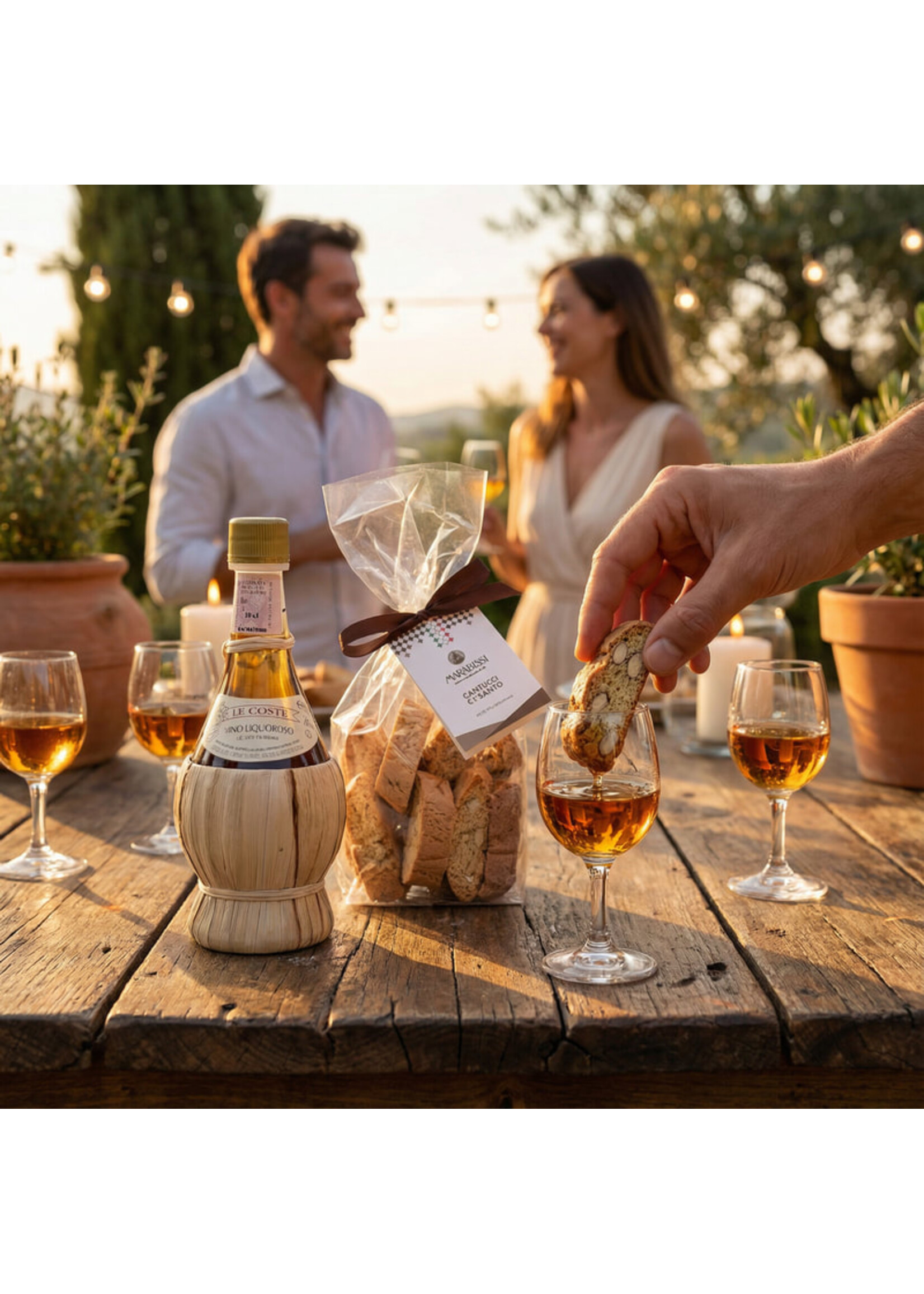 Chianti kruikje met Cantucci, Il Santo cadeau verpakking