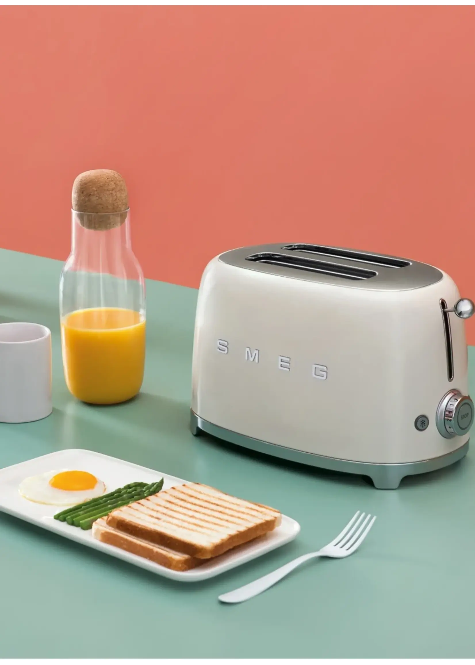 Smeg, Broodrooster, 50's Style,  2 sneden, Crème