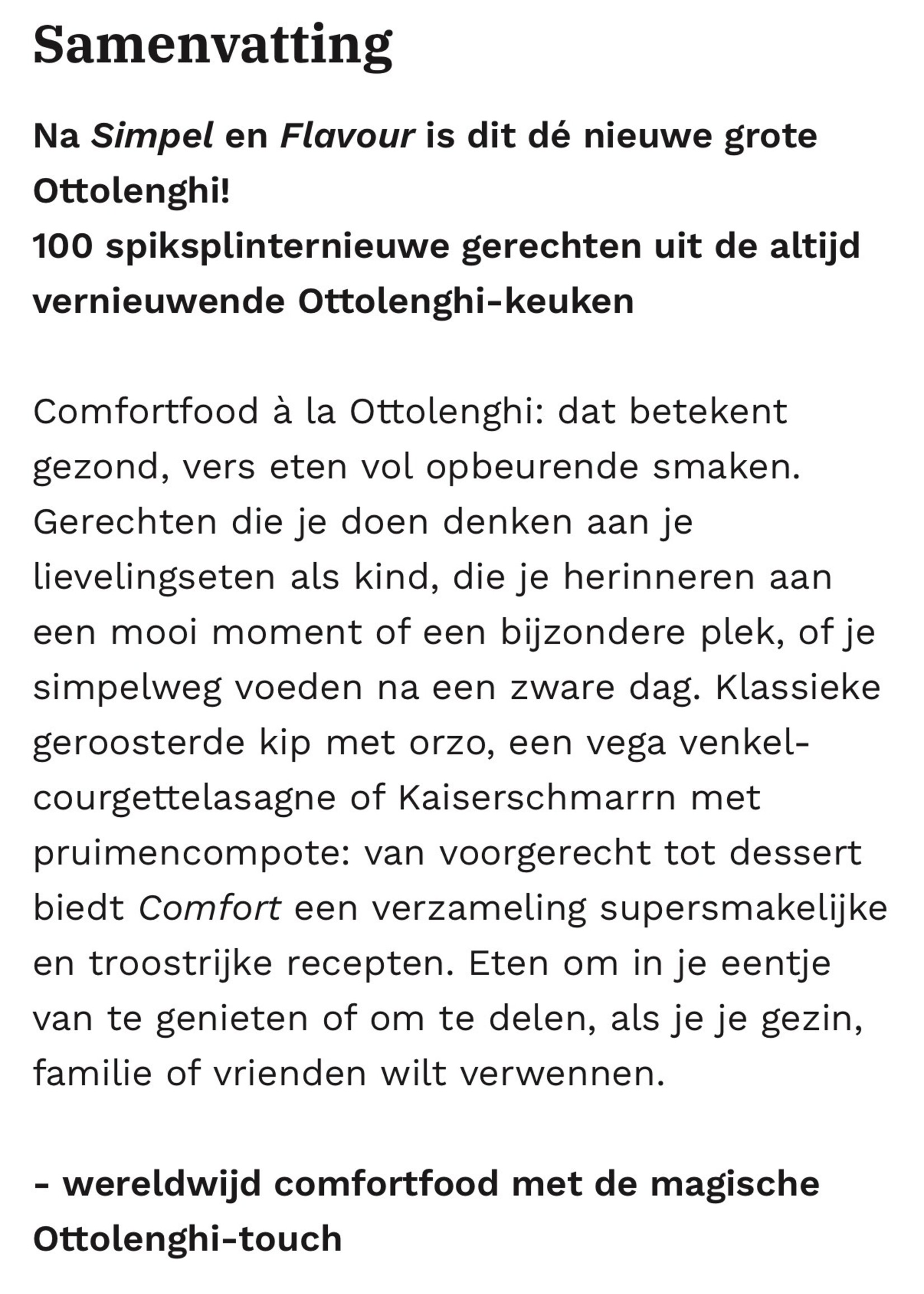 Kookboek ‘Comfort’ Ottolenghi