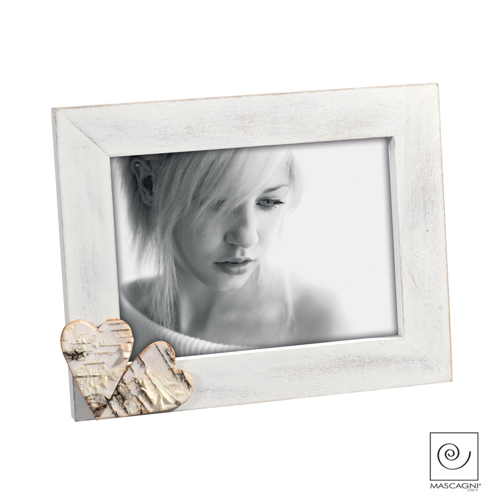 Mascagni A464 Heart Photo Frame - Col. White