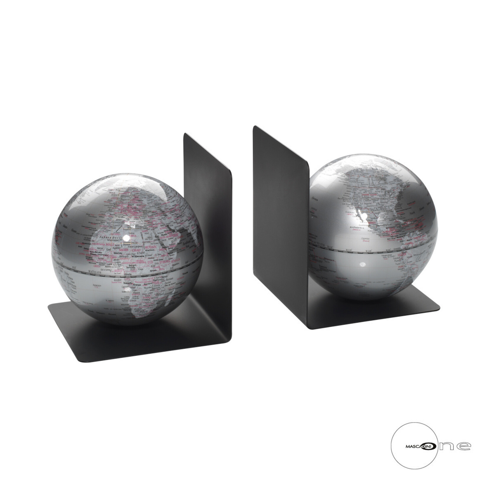 Mascagni O1243 Pair Bookstop Silver Colour