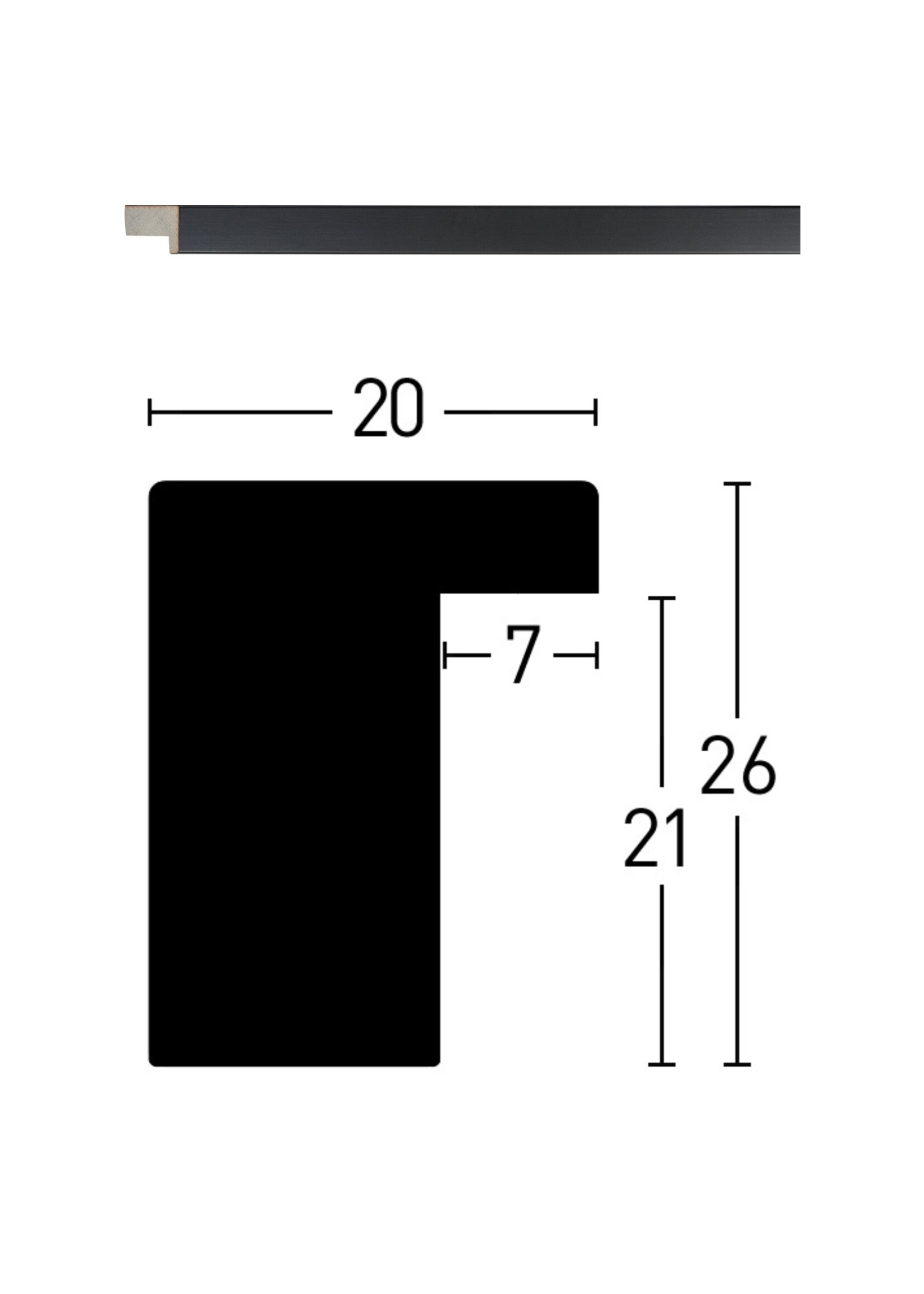 Maatwerk Blackwoods Black 20x26mm