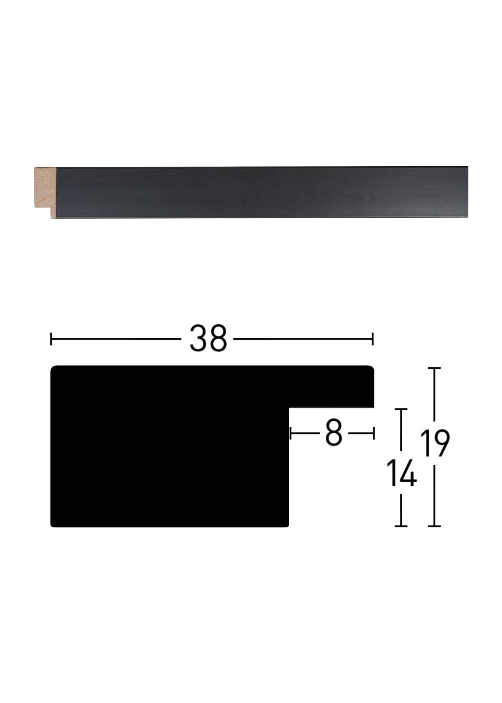 Maatwerk Blackwoods Black 38x19mm