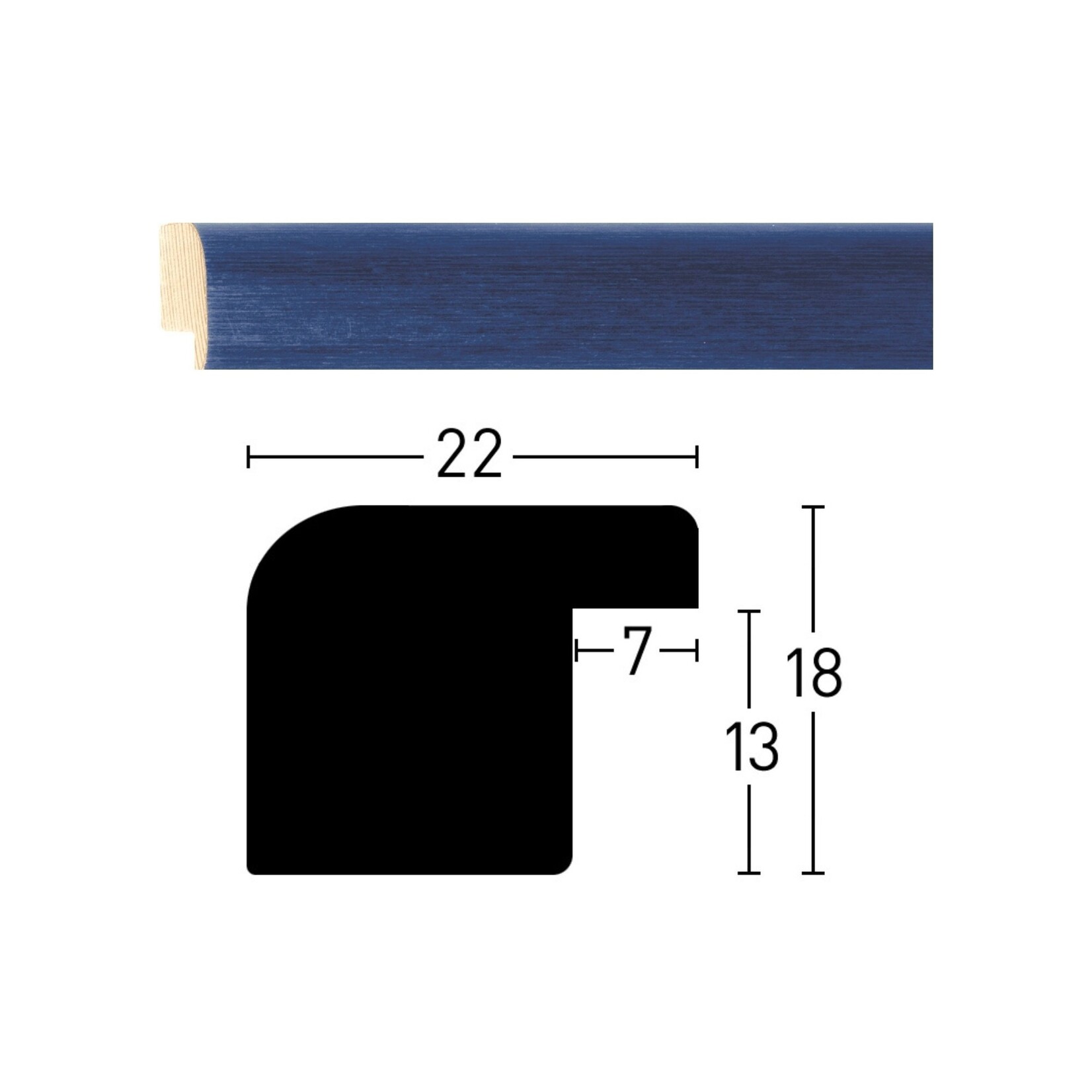 Maatwerk Aquarelle Royal blue