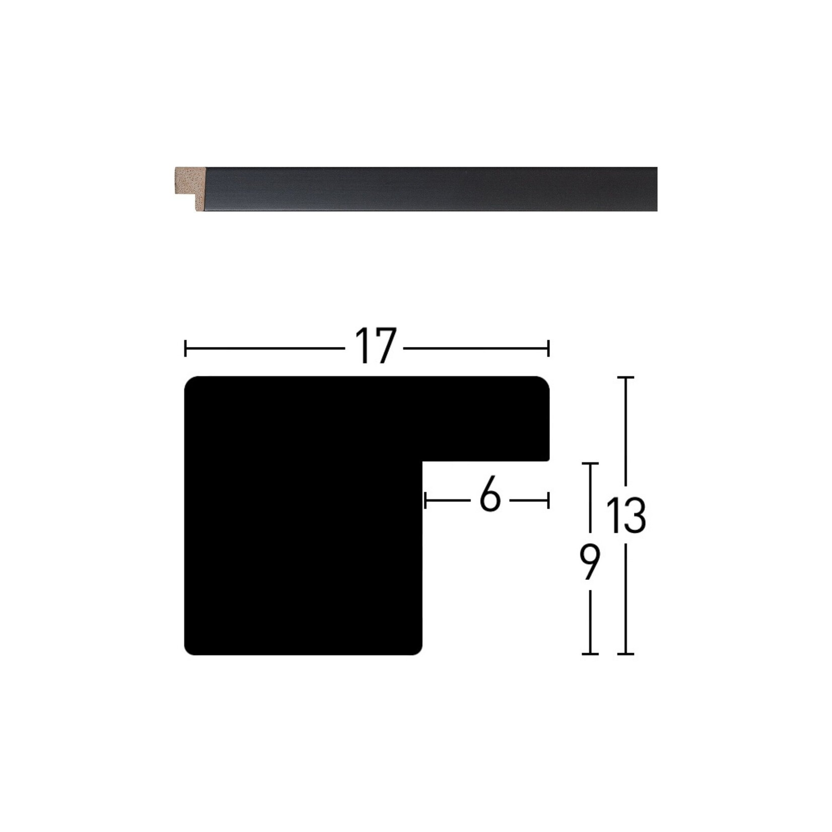 Maatwerk Blackwoods Black 17x13