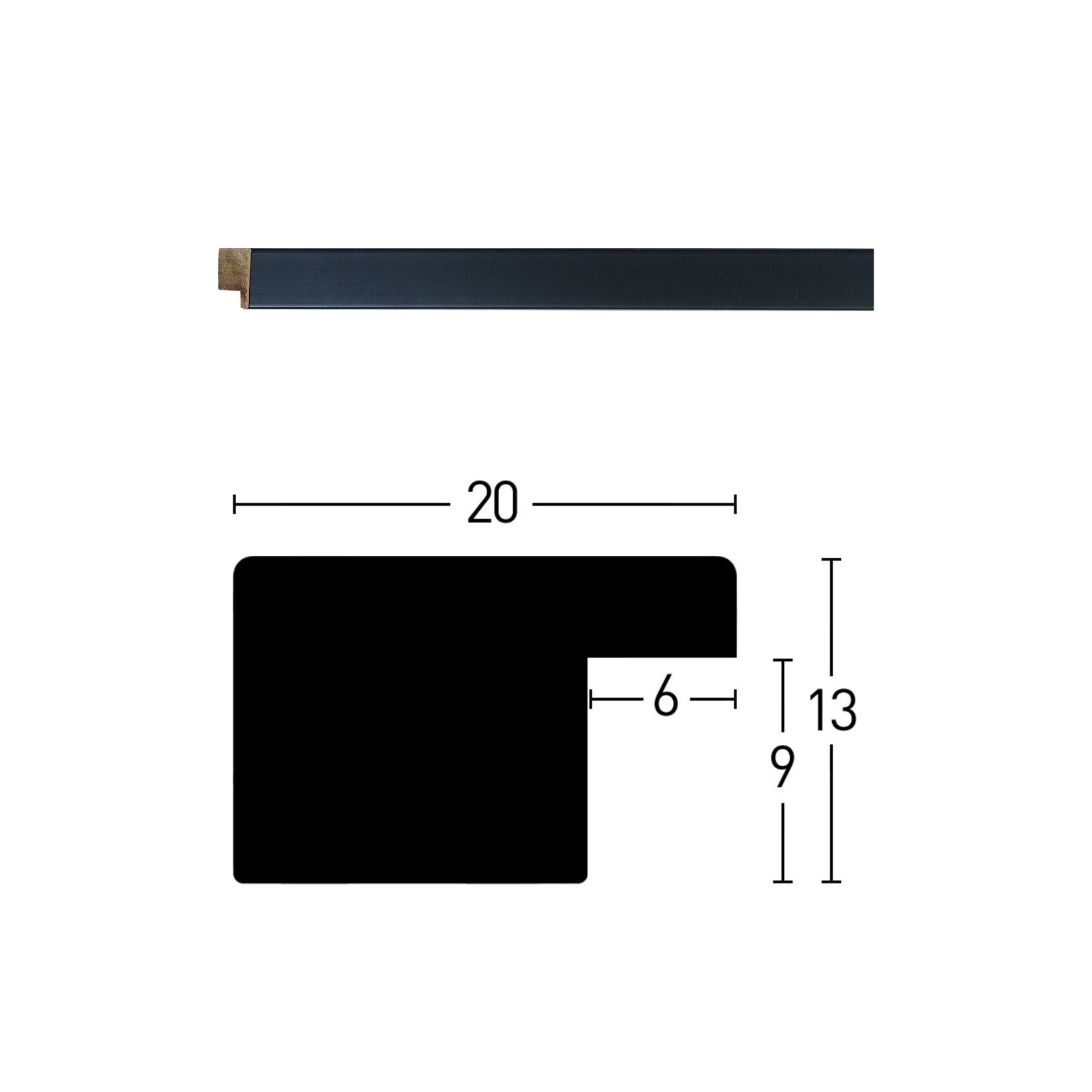 Maatwerk Blackwoods Black 20x13mm