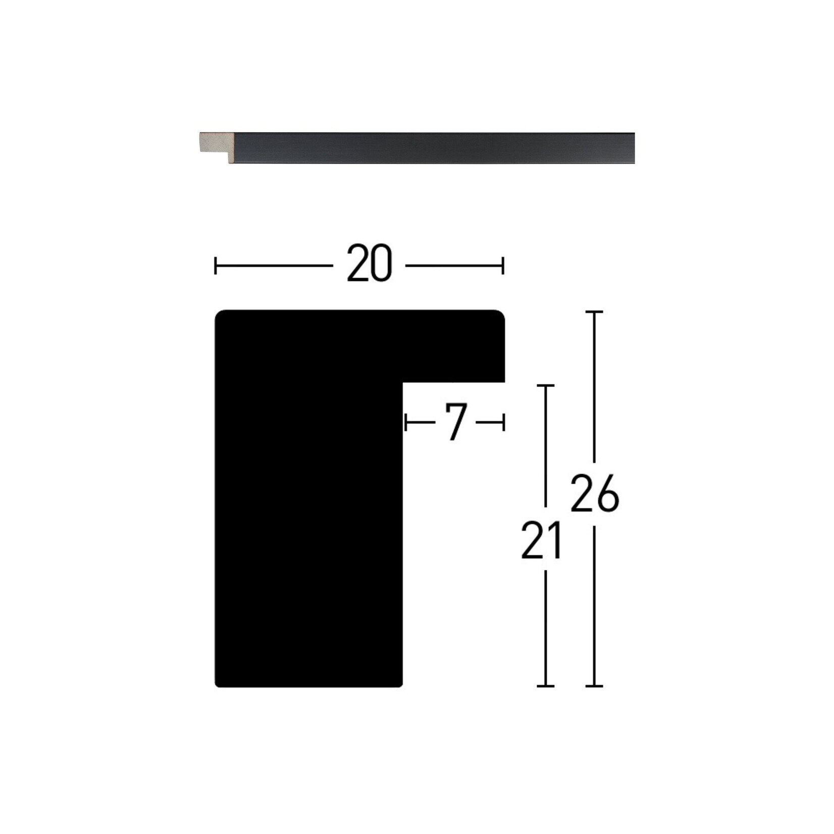 Maatwerk Blackwoods Black 20x26mm