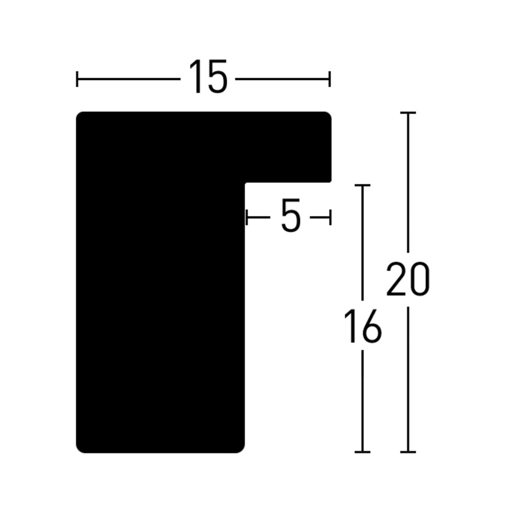 Maatwerk Fortuna Eiken 15x20mm