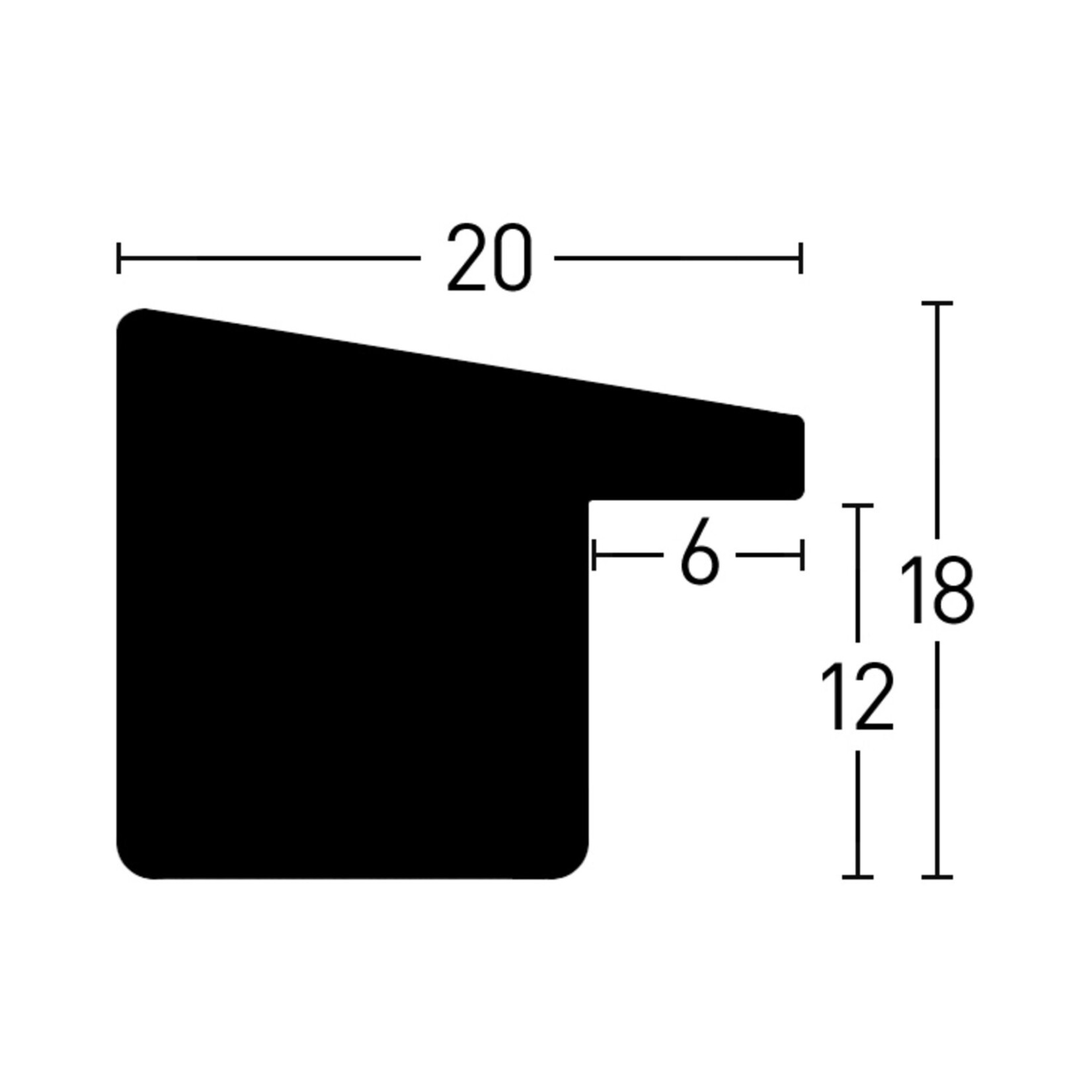Maatwerk Metalia Schwarz 20mm