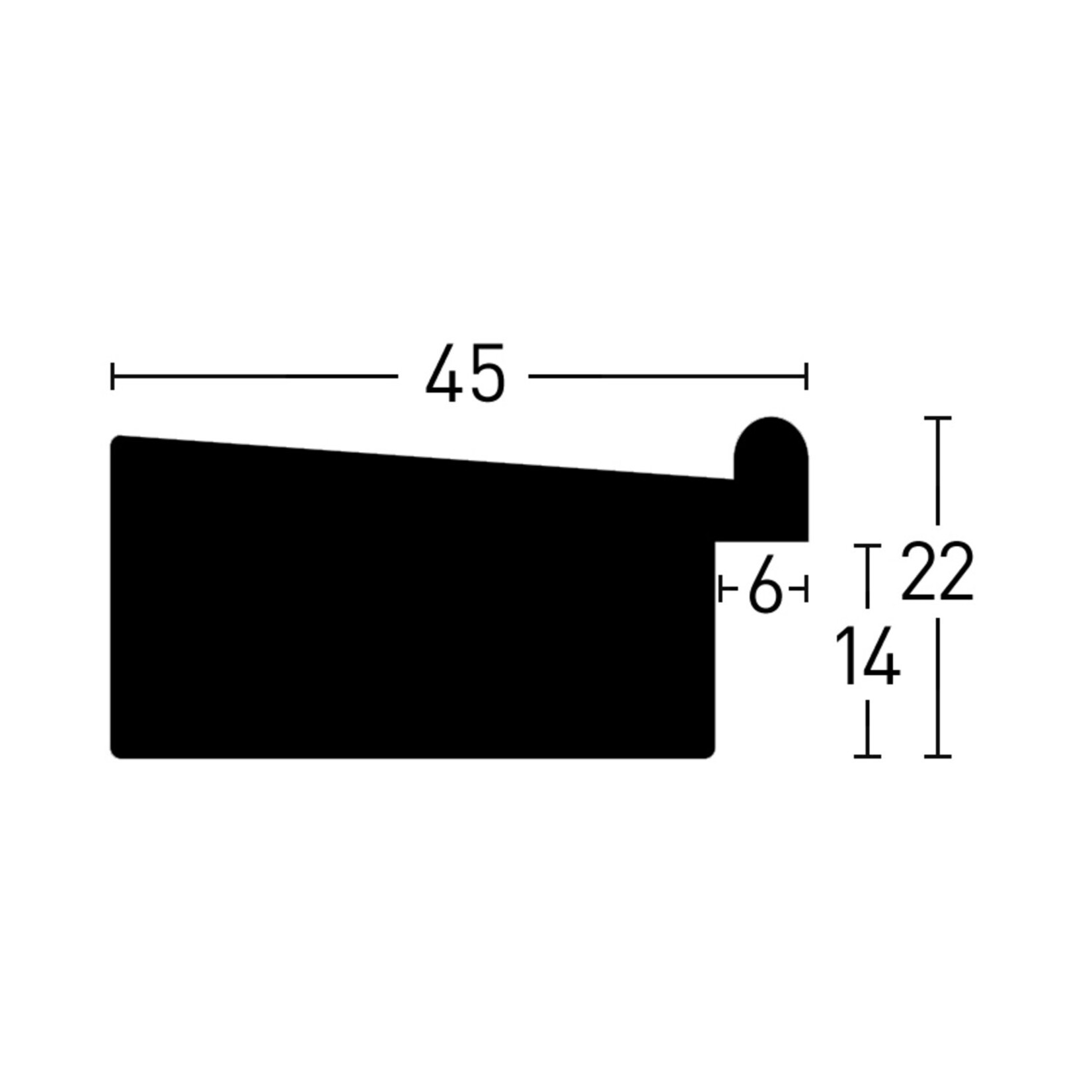 Maatwerk Metalia Schwarz 45mm