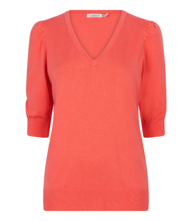 EsQualo Sweater V/Neck Gathering Slve