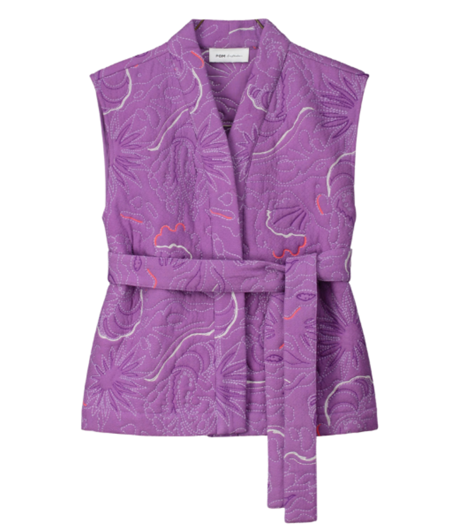 Pom Amsterdam  Quilted Purple Gilet SP7784