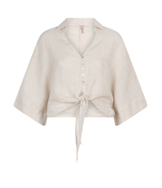 EsQualo Blouse Short Knot Linen