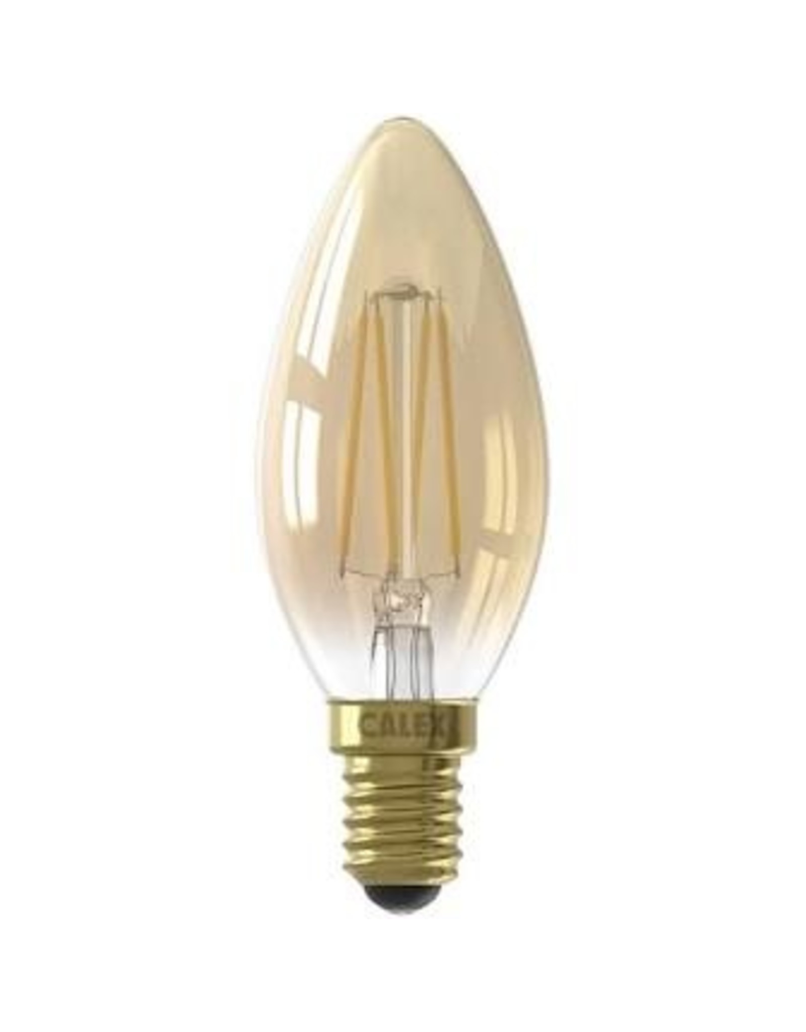 Calex Kaars B35 Goud Straight filament 220-240V 3.5W 250lm 2100K E14 Dimbaar met LED dimmer