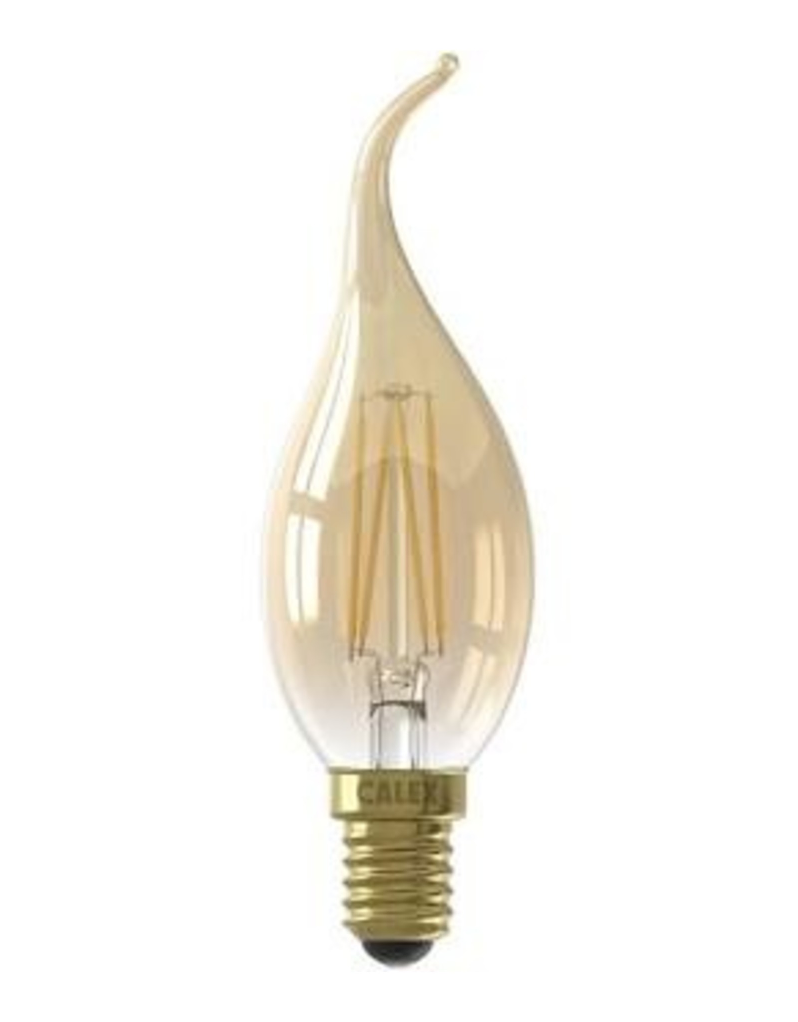 Calex Tip-Kaars BXS35 Goud Straight filament 220-240V 3.5W 250lm 2100K E14 Dimbaar met LED dimmer