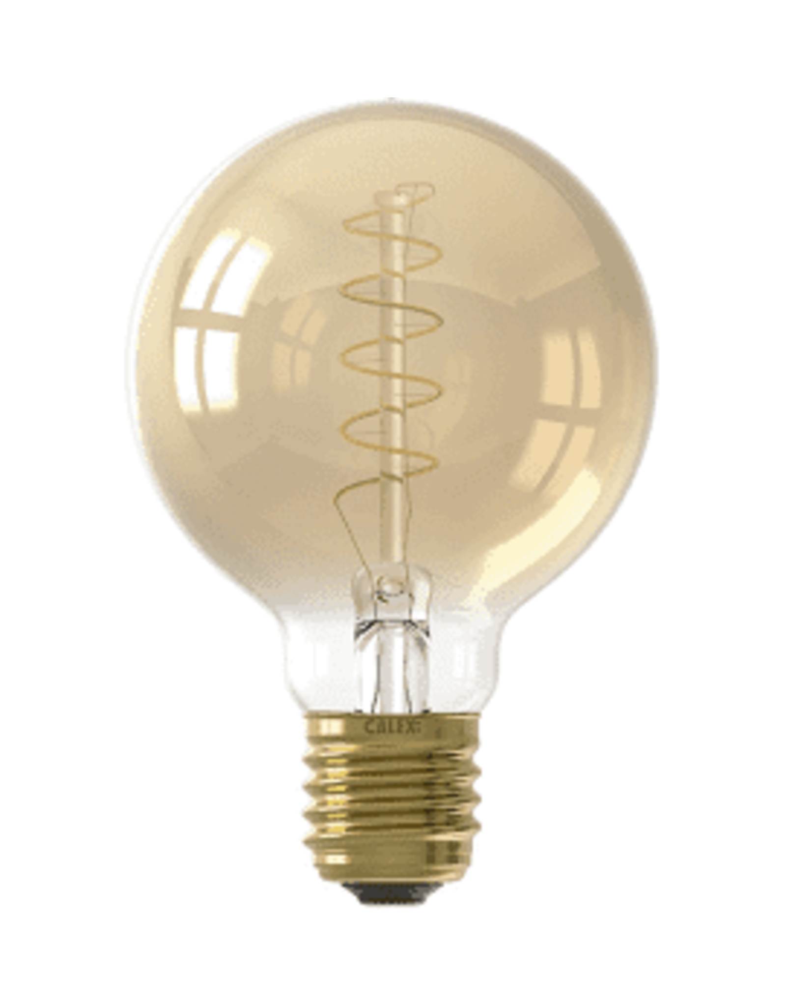Calex LED Flex Filament Globe lamp G80 220-240V 4W E27 200lm 2100K Gold, dimmable, energy label A