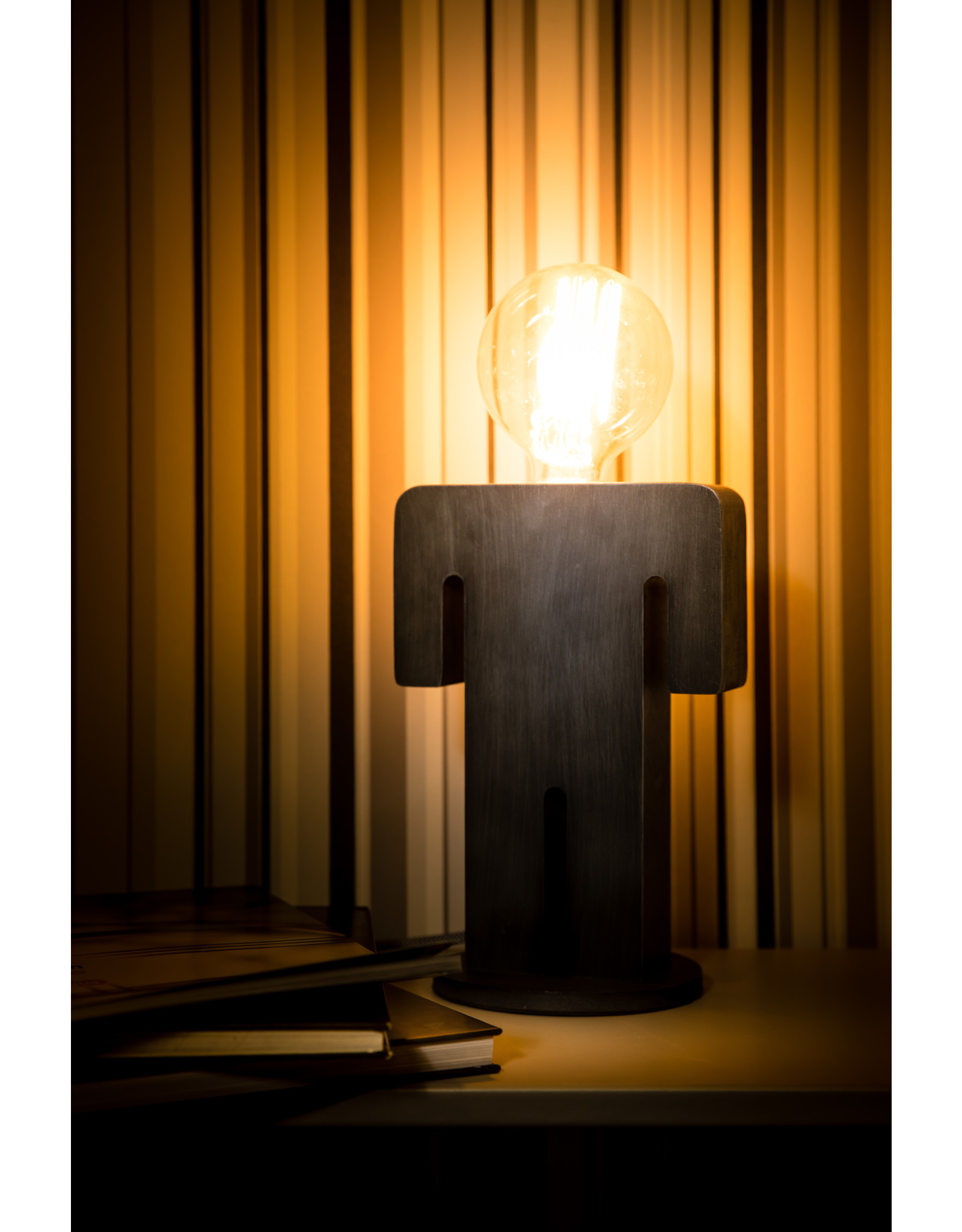 Adam Grey tafellamp man 24cm 1x E27 hout grijs