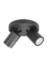 Oliver spot 2 X  GU10 LED IP44 rond Mat Zwart zonder lampen