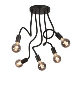 Highlight Flex plafondlamp 5-lichts zwart E27