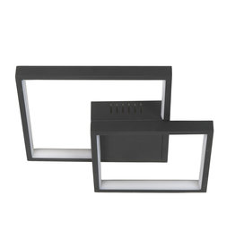 Highlight Piazza plafondlamp vierkant 32 cm zwart LED dimbaar