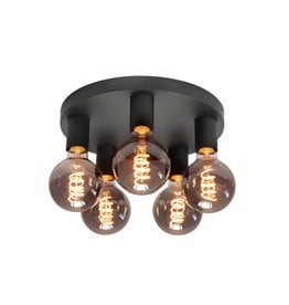 Highlight Basic plafondlamp 5-lichts Ø30 cm zwart E27