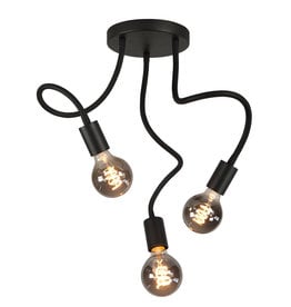 Highlight Flex plafondlamp 3-lichts zwart E27