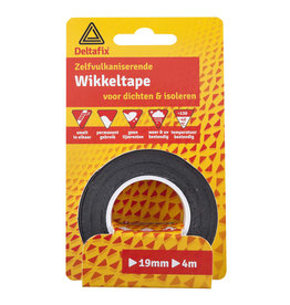 WIKKEL-TAPE VULKANISEREND	ZWART	4 M	19 MM