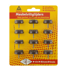 MEUBELVILTGLIJDERS SCHROEFBAAR	BRUIN	24 MM			12 ST.