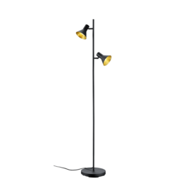 Trio Trio Nina vloerlamp 2-lichts zwart/goud E14